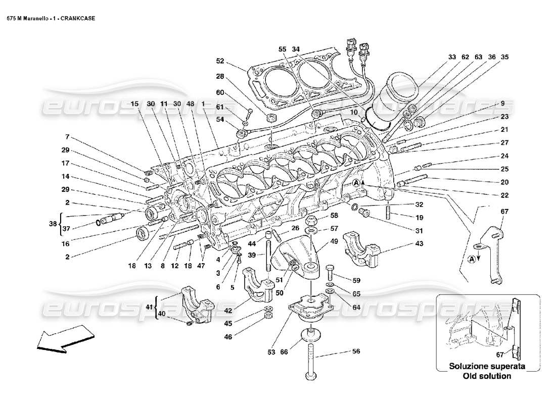 ferrari 575m maranello kurbelgehäuse-teilediagramm