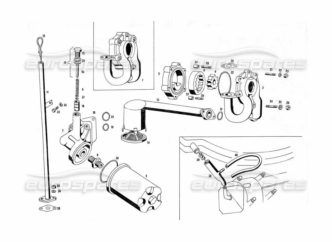 maserati indy 4.2 ölpumpe und filter teilediagramm