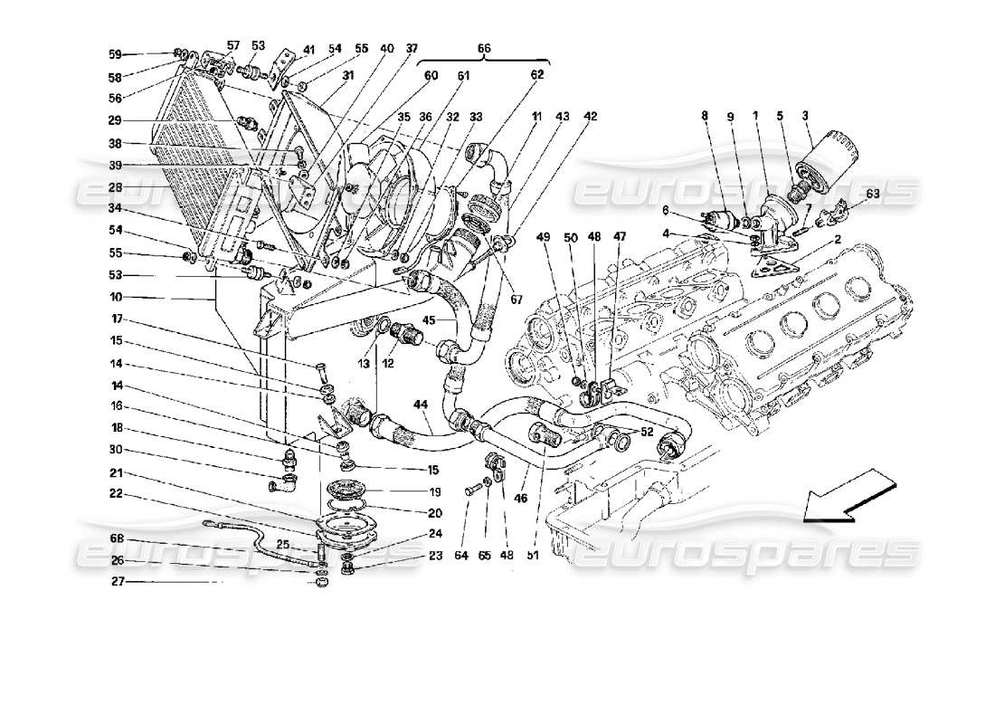 ferrari mondial 3.4 t coupe/cabrio teilediagramm des schmiersystems