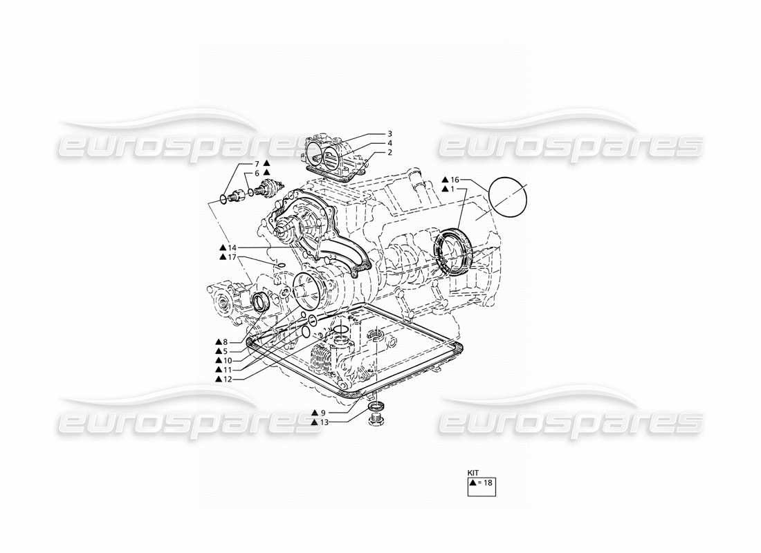 maserati ghibli 2.8 (abs) dichtungen und öldichtungen für die blocküberholung - teilediagramm