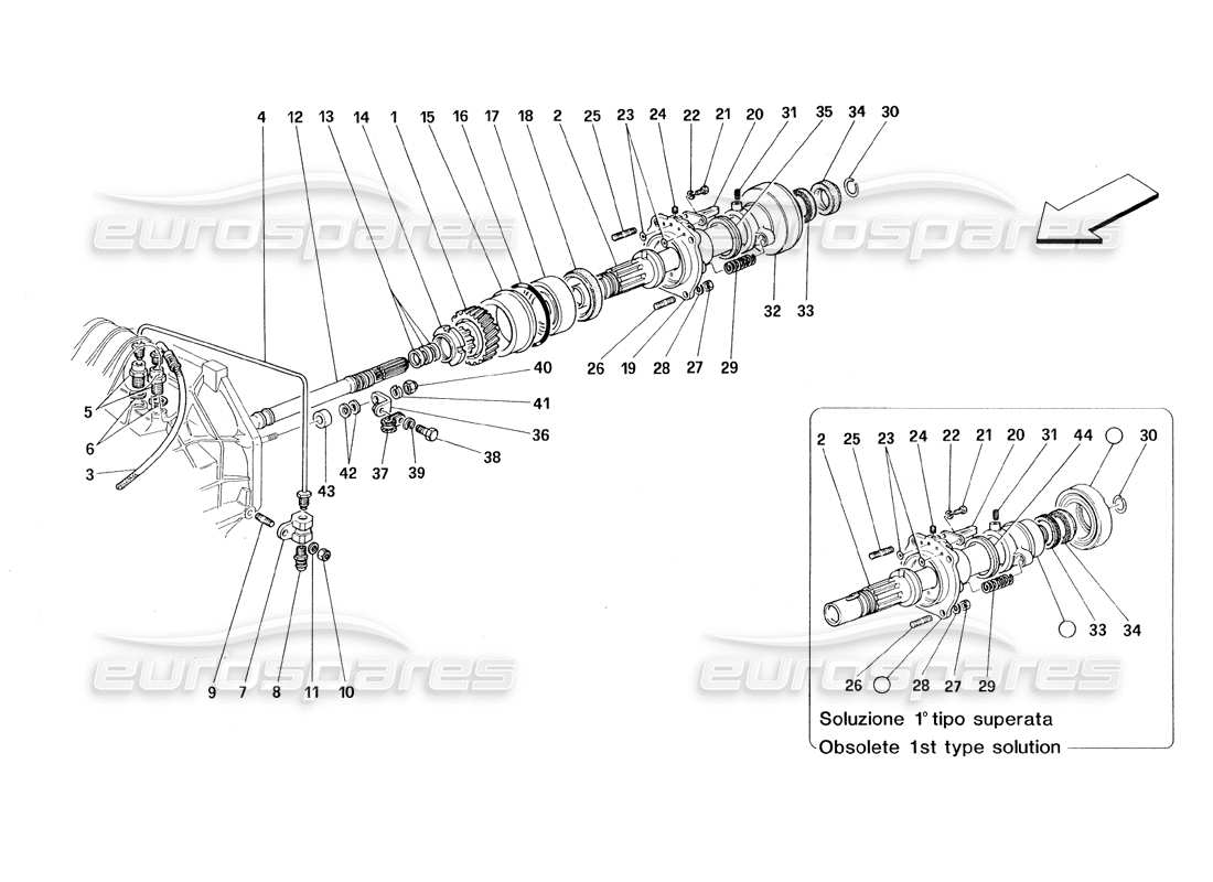 ferrari 348 (1993) tb / ts kupplung - teilediagramm für steuerungen