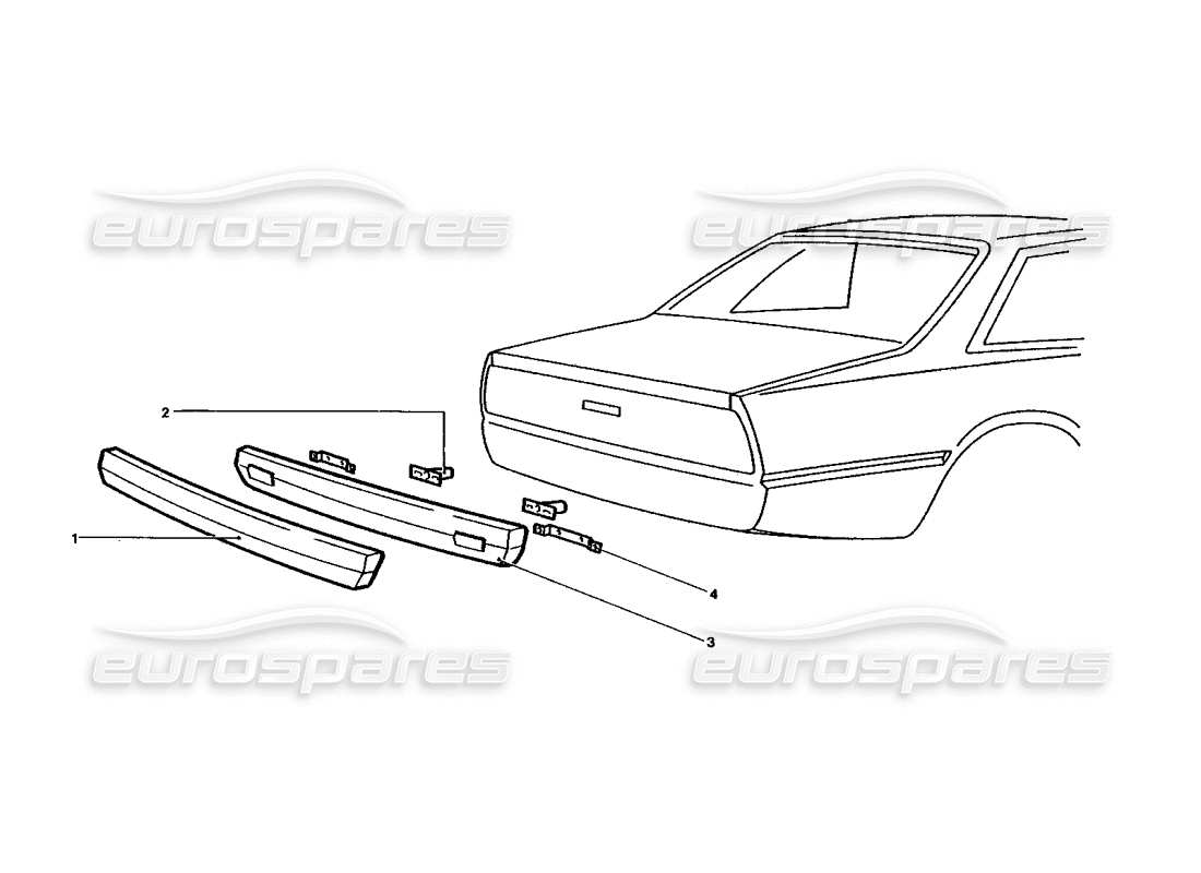 ferrari 400 gt / 400i (coachwork) hintere stoßstange teilediagramm