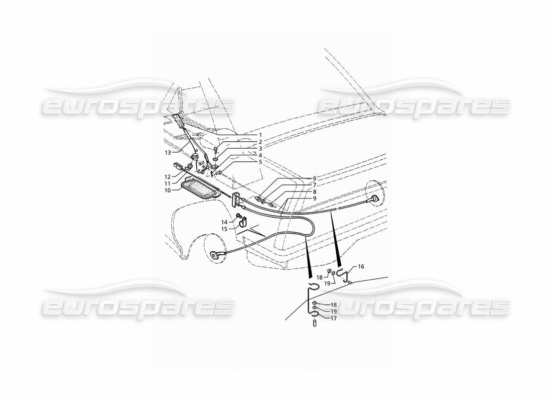 maserati ghibli 2.8 gt (variante) teilediagramm der handbremssteuerung