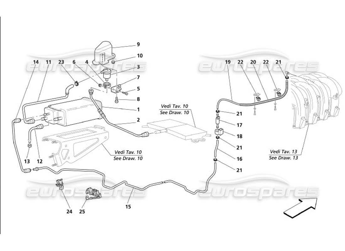 maserati 4200 coupe (2005) verdunstungsschutz -nicht für usa und cdn- teilediagramm