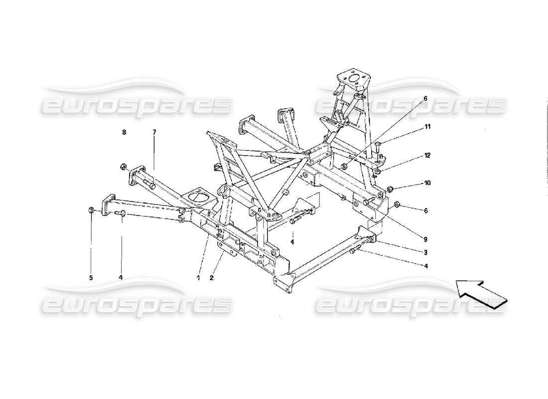 ferrari mondial 3.4 t coupe/cabrio abnehmbarer rahmen hinten - gültig für fahrzeuge mit 3p ersatzteildiagramm