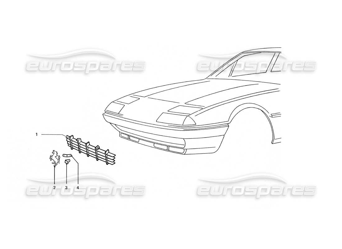 ferrari 412 (coachwork) kühlergrill teilediagramm