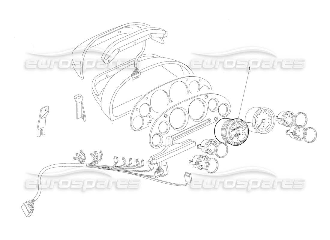 lamborghini diablo vt (1994) armaturenbrettinstrumente - (gültig für australien - rh d. version - april 1994) teilediagramm