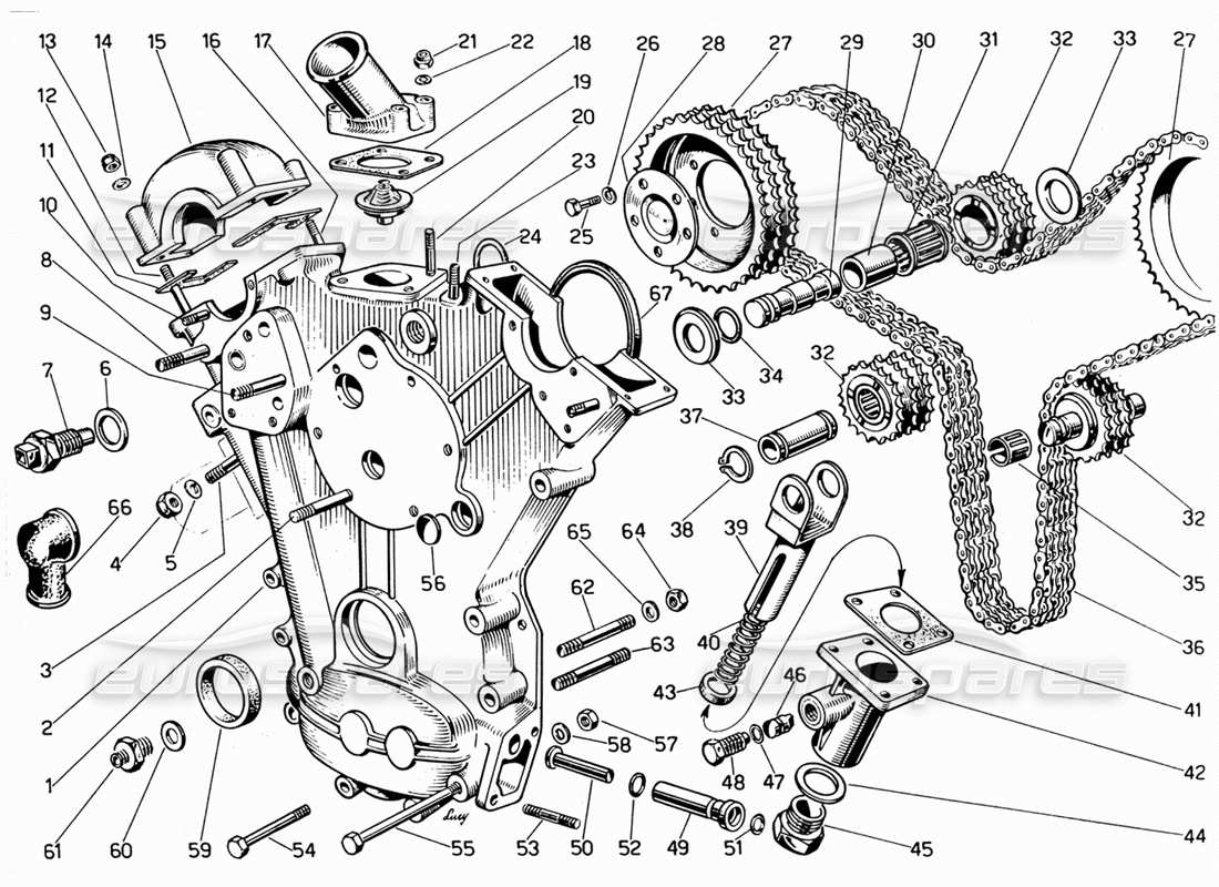 ferrari 330 gt 2+2 timing-teilediagramm