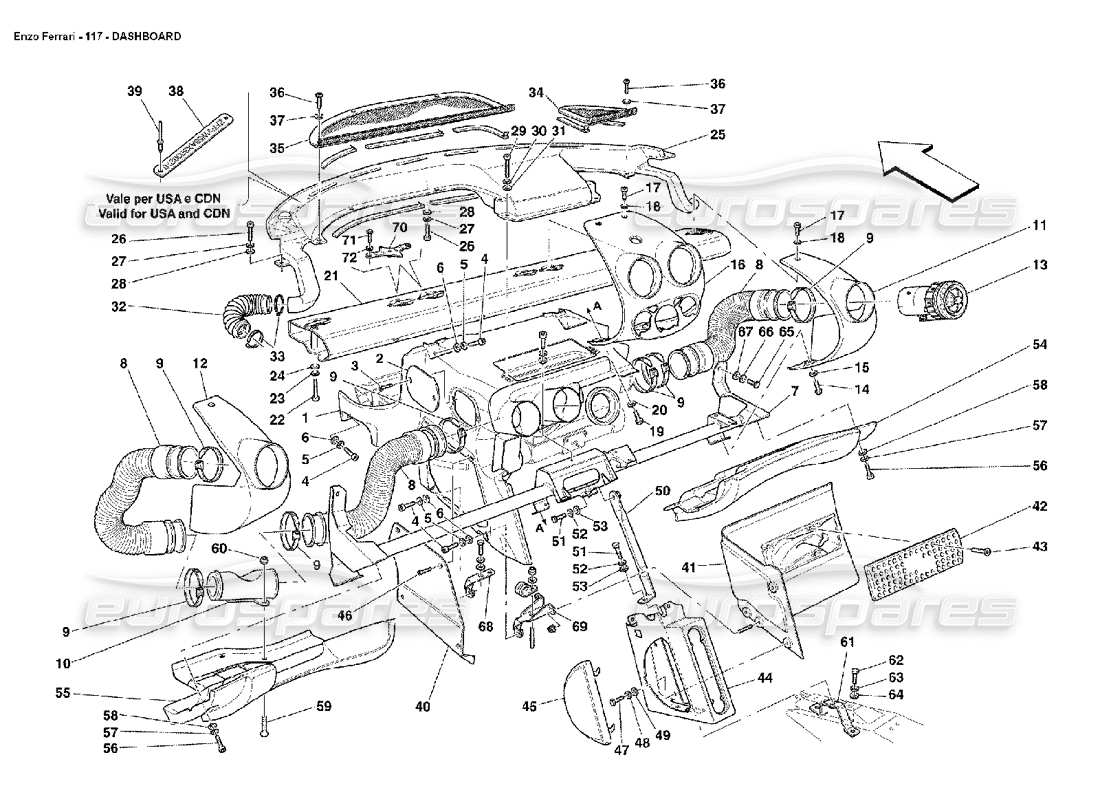 FERRARI ENZO ARMATURENBRETT TEILEDIAGRAMM ferrari enzo armaturenbrett teilediagramm