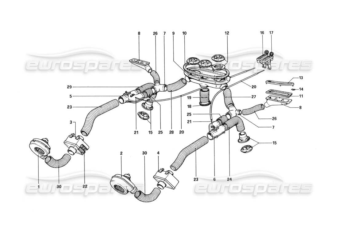 ferrari 512 bbi heizsystem teilediagramm