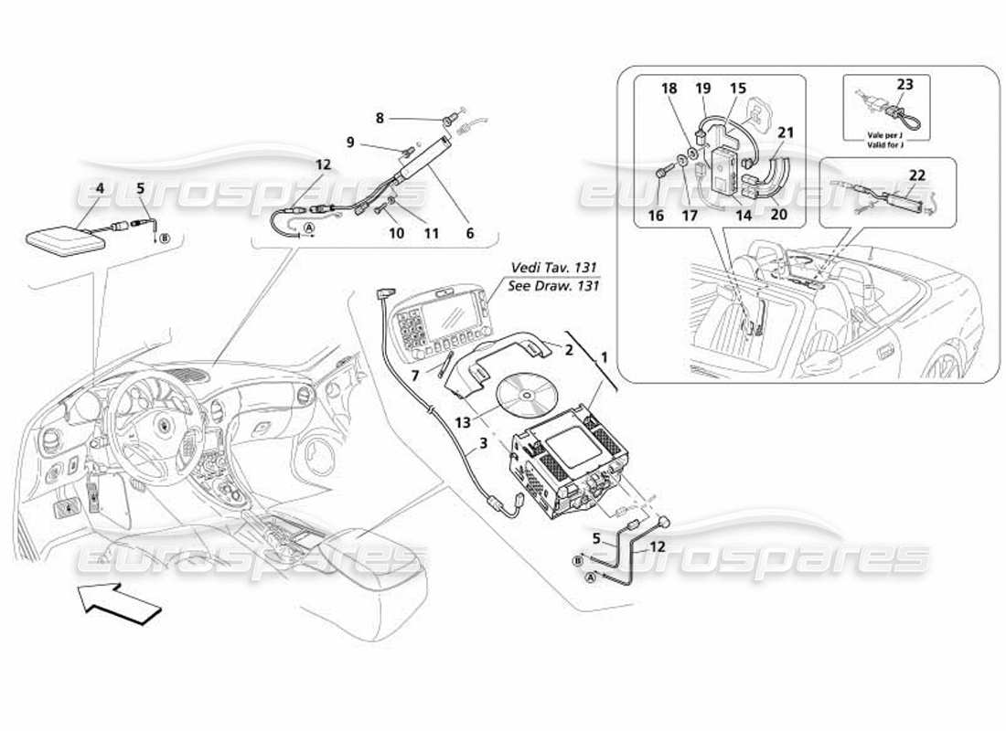 maserati 4200 spyder (2005) teilediagramm für auto-stereoanlage