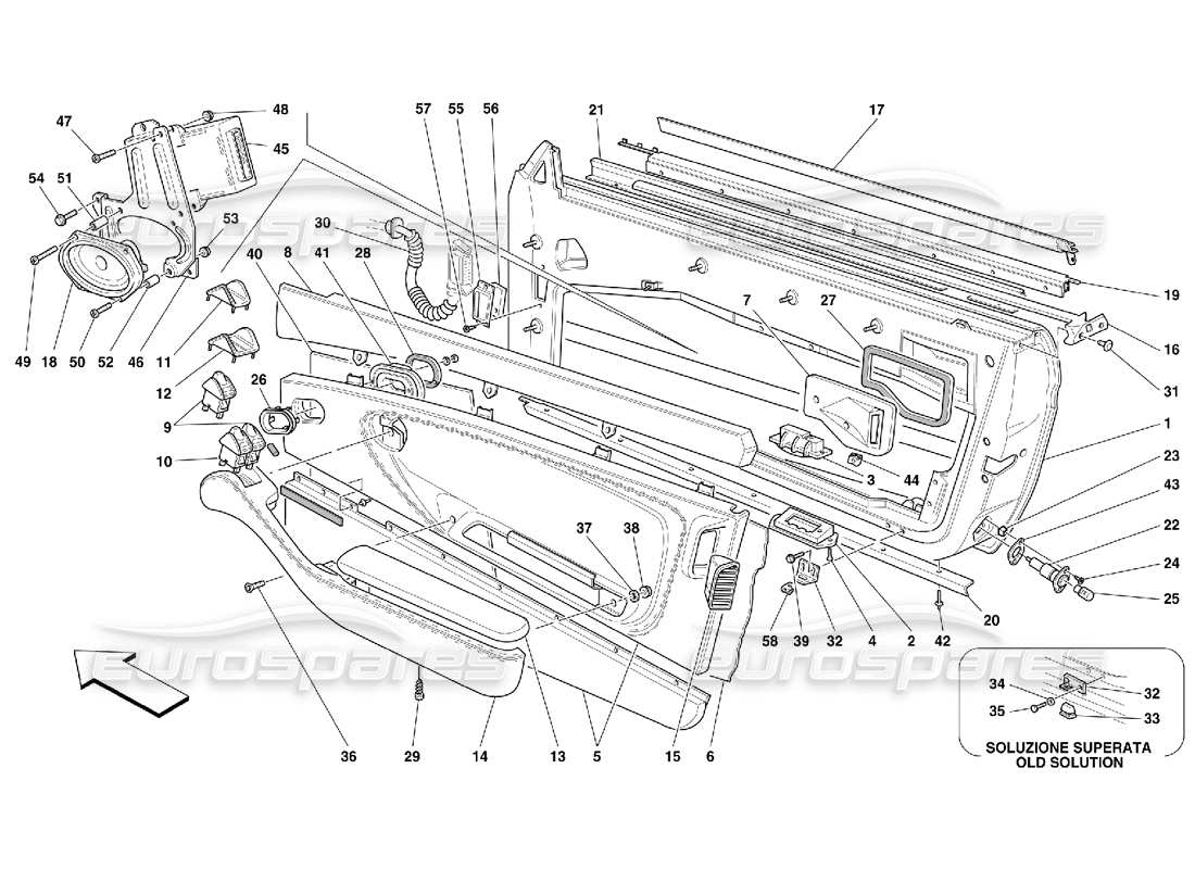 ferrari 456 gt/gta türen - rahmen und verkleidungen - teilediagramm