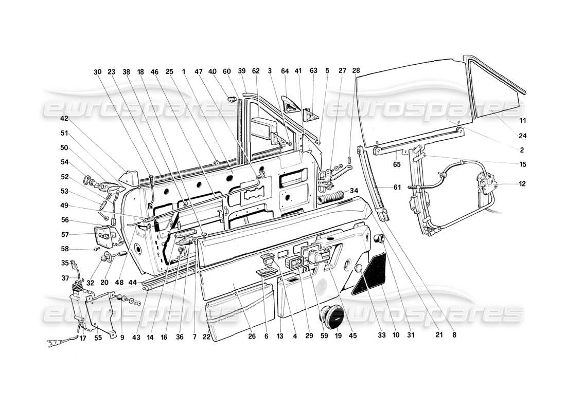 ferrari mondial 3.2 qv (1987) türen - cabriolet-ersatzteildiagramm
