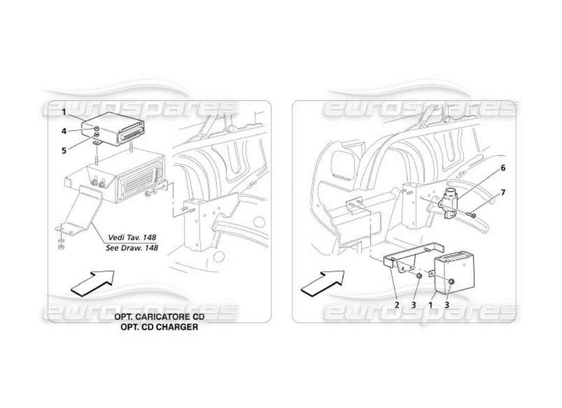 maserati 4200 spyder (2005) teilediagramm der steuereinheit für die linke seitliche kofferraumhaube