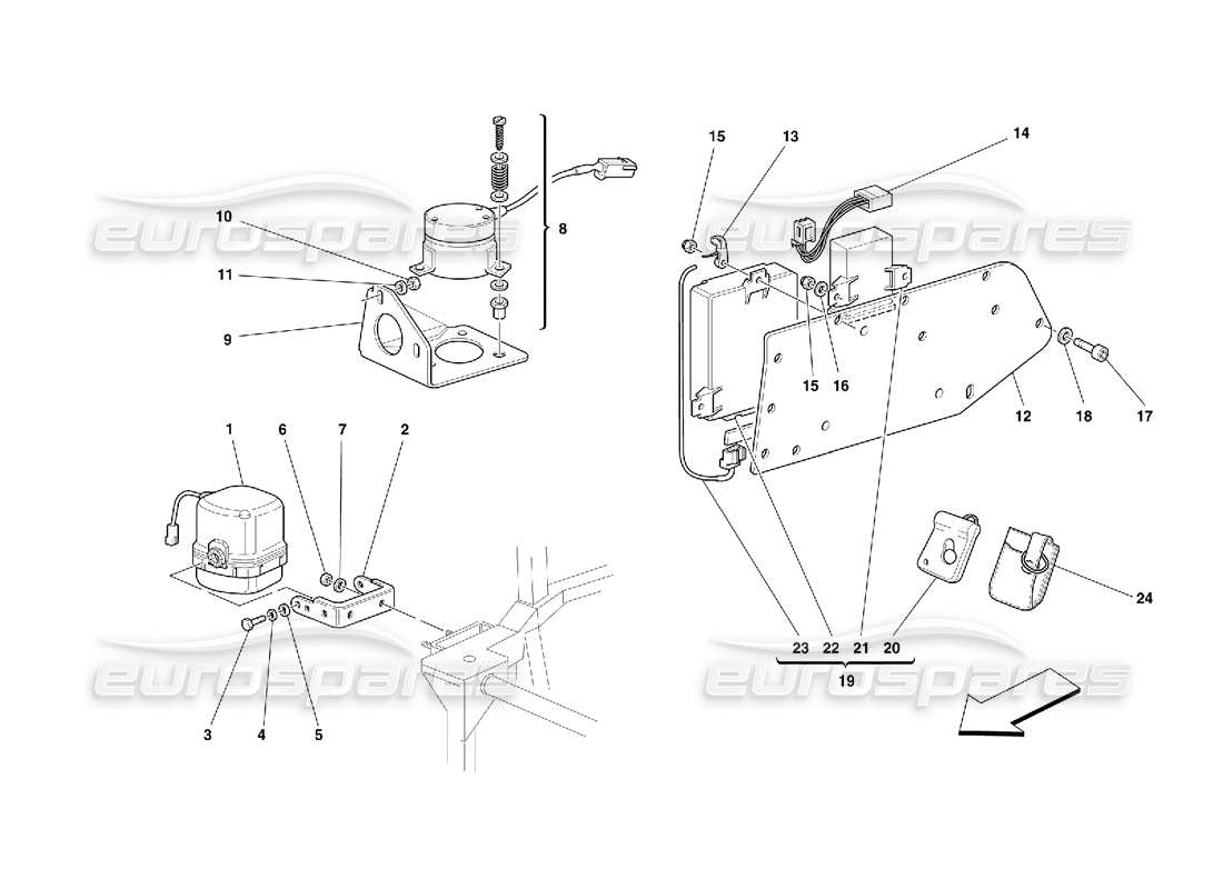 ferrari 456 gt/gta diebstahlsichere elektrische platinen und geräte – gültig für motronic 5.2 teilediagramm