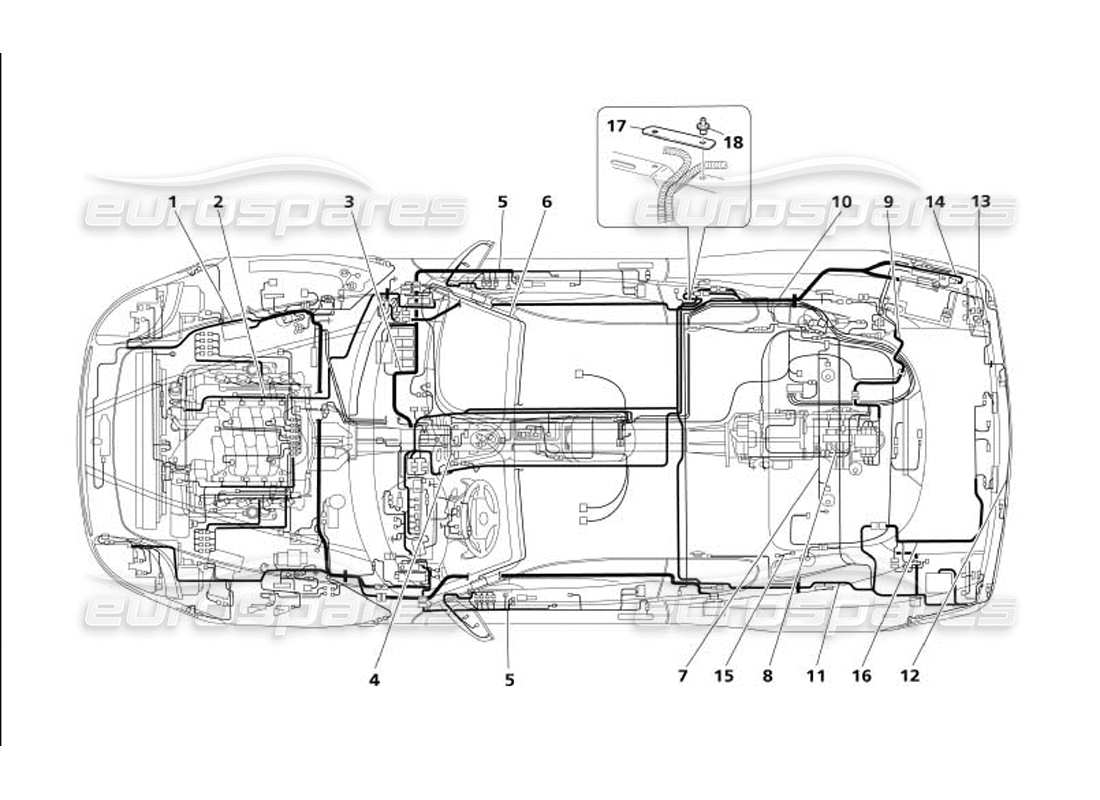 maserati 4200 coupe (2005) teilediagramm des elektrischen systems