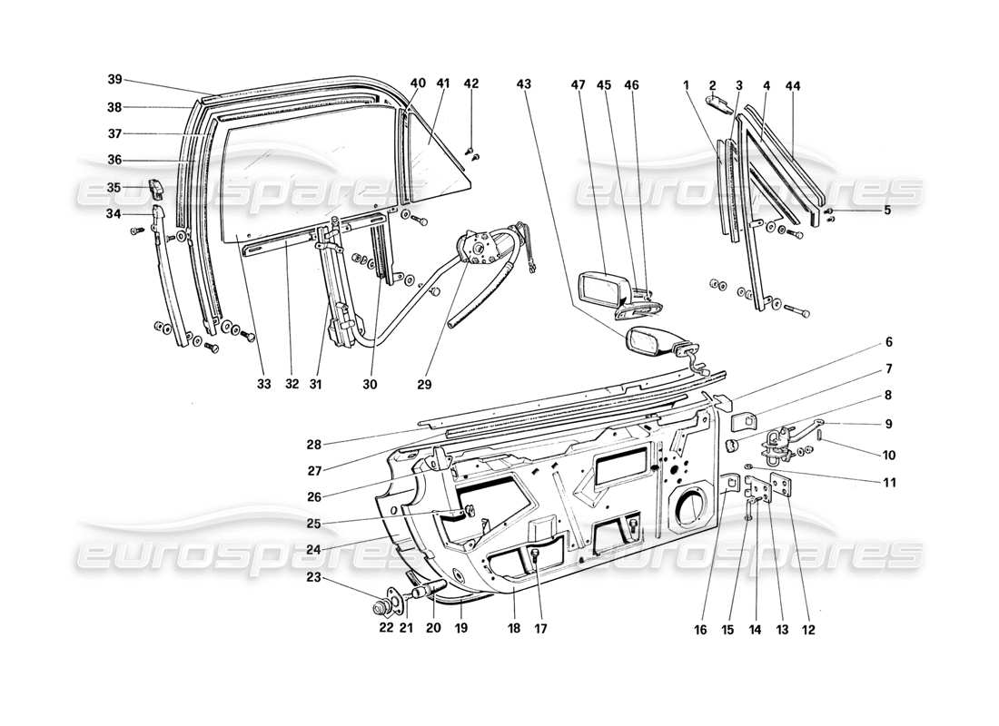 ferrari 328 (1988) türen (ab wagen nr. 71597) teilediagramm