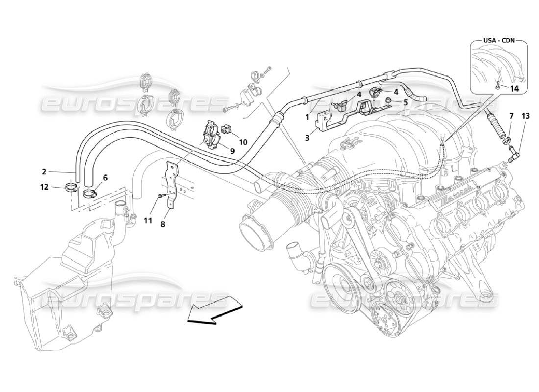 maserati qtp. (2006) 4.2 blow-by-system teilediagramm