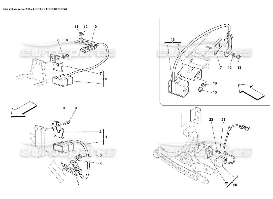 ferrari 575m maranello beschleunigungssensoren teilediagramm