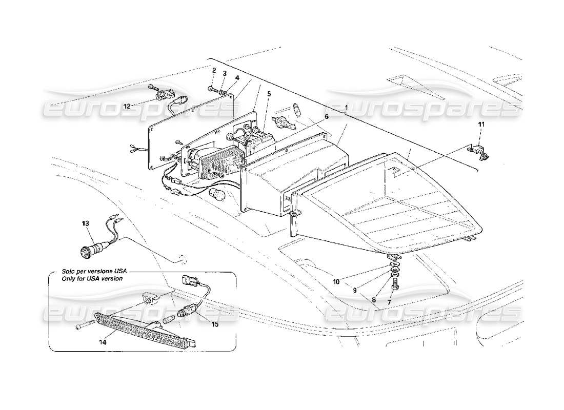 ferrari f40 frontscheinwerfer teilediagramm