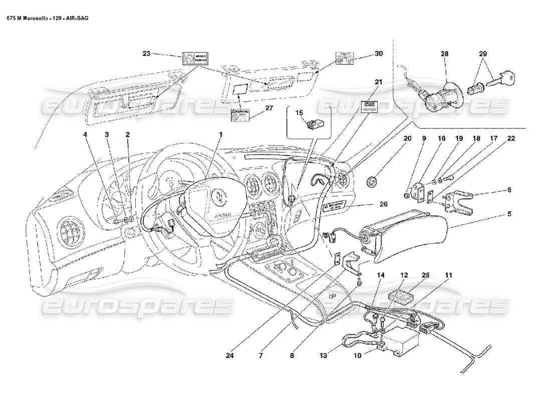 ferrari 575m maranello airbag teilediagramm