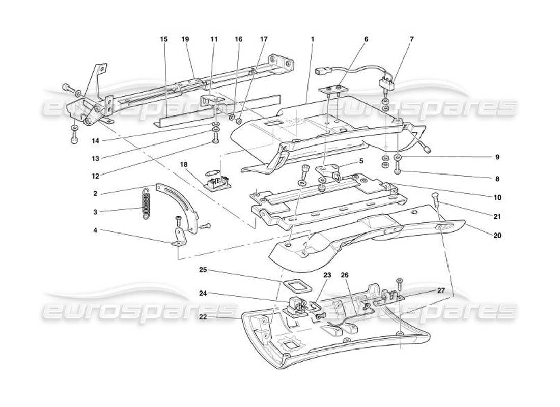 ferrari 575 superamerica teilediagramm für die armaturenbrettschublade