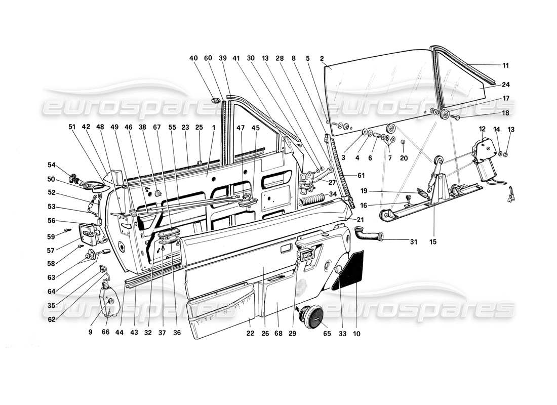 ferrari mondial 3.0 qv (1984) türen - cabriolet-ersatzteildiagramm