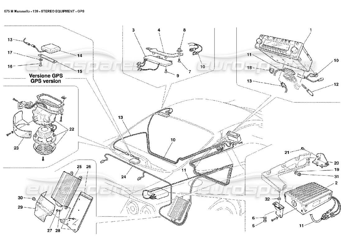 ferrari 575m maranello stereoanlage gps teilediagramm