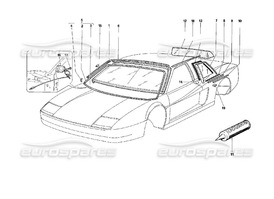 ferrari 512 tr windows teilediagramm