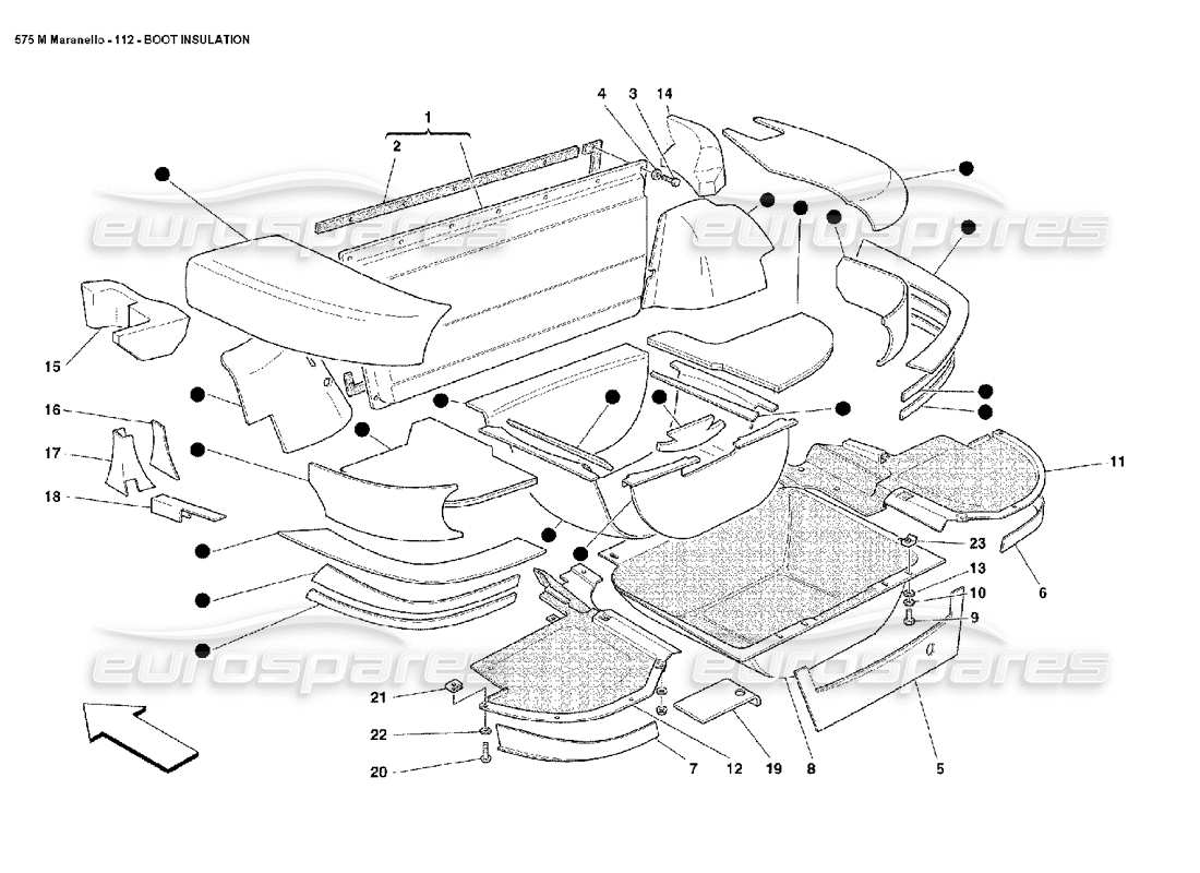 ferrari 575m maranello teilediagramm für die stiefelisolierung