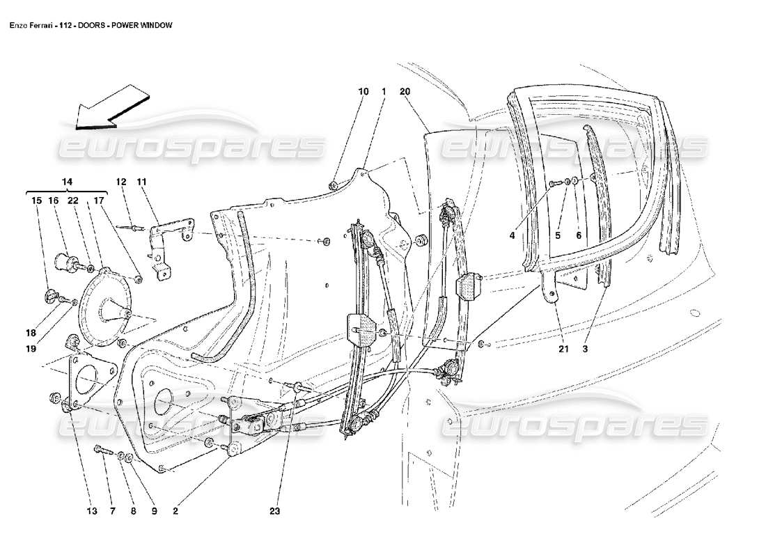 FERRARI ENZO TÜREN – ELEKTRISCHE FENSTERHEBER TEILEDIAGRAMM ferrari enzo türen – elektrische fensterheber teilediagramm