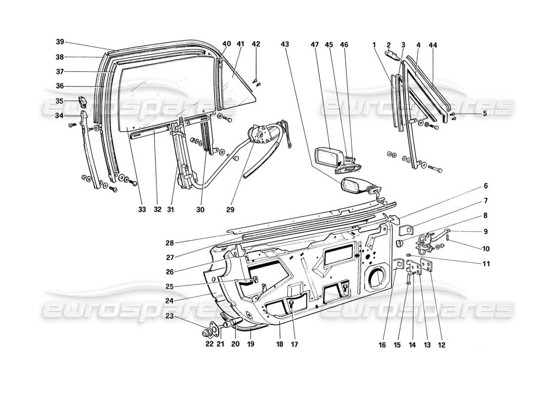 ferrari 328 (1988) türen (ab wagen nr. 75929) teilediagramm