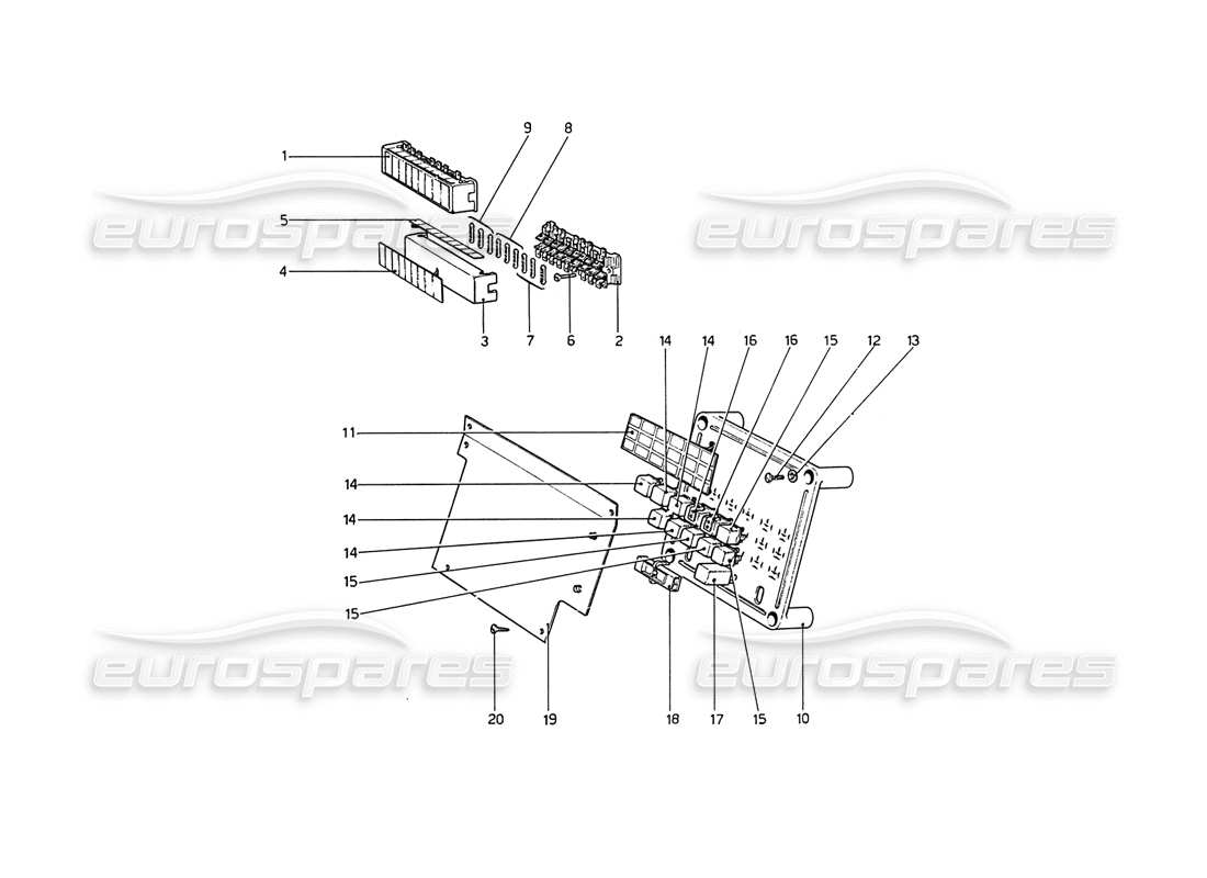 ferrari 208 gt4 dino (1975) teilediagramm für sicherungen und relais