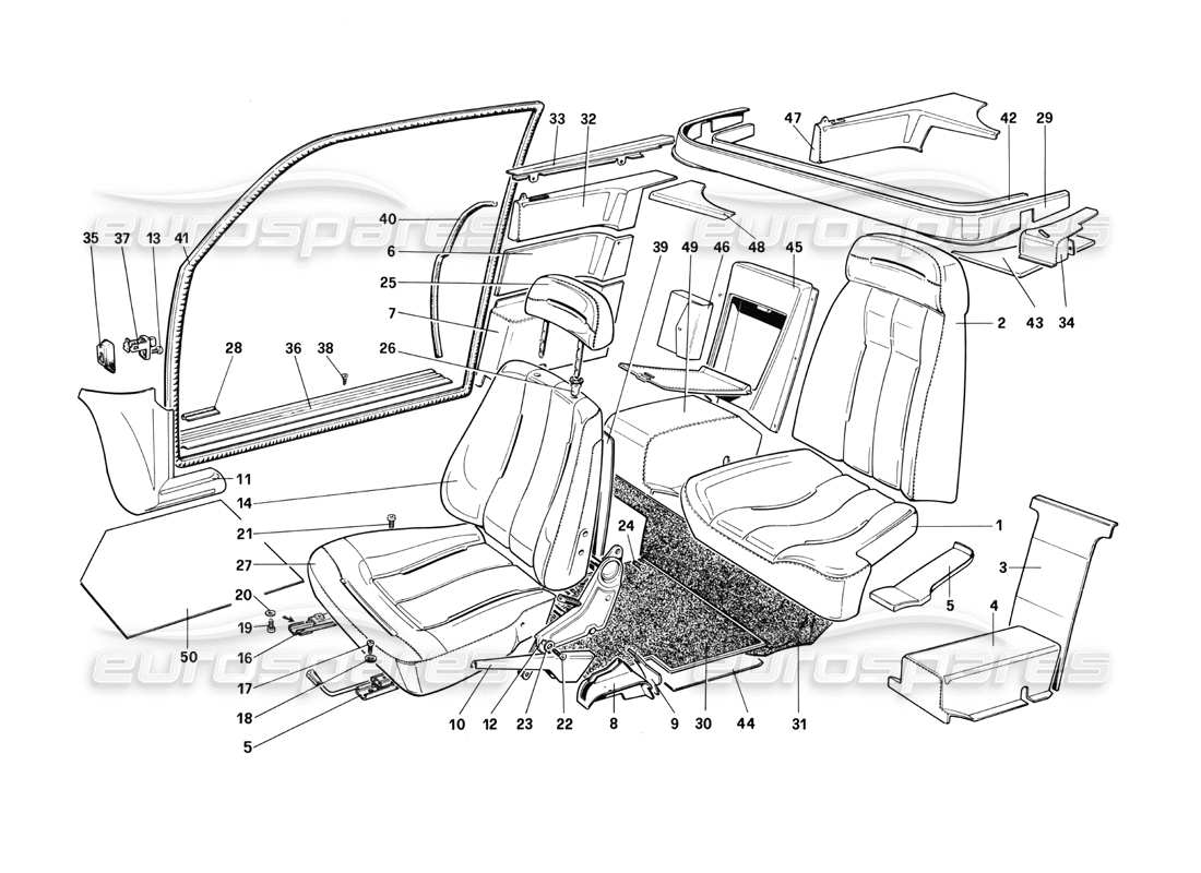 ferrari mondial 3.0 qv (1984) sitze - quattrovalvole-ersatzteildiagramm