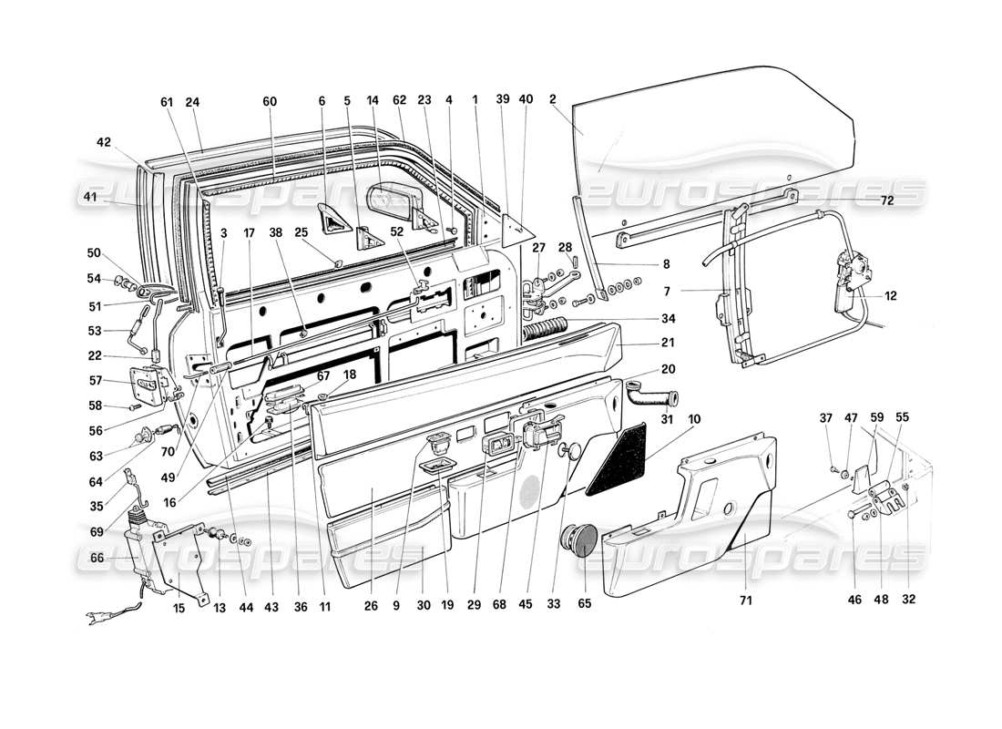 ferrari mondial 3.2 qv (1987) türen - 3.2 mondial coupe ersatzteildiagramm