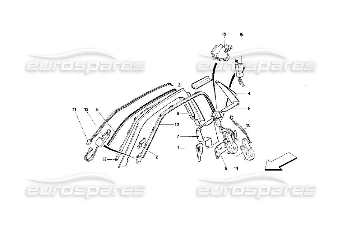 ferrari 512 tr passives sicherheitsgurtsystem -gültig für die usa- teilediagramm