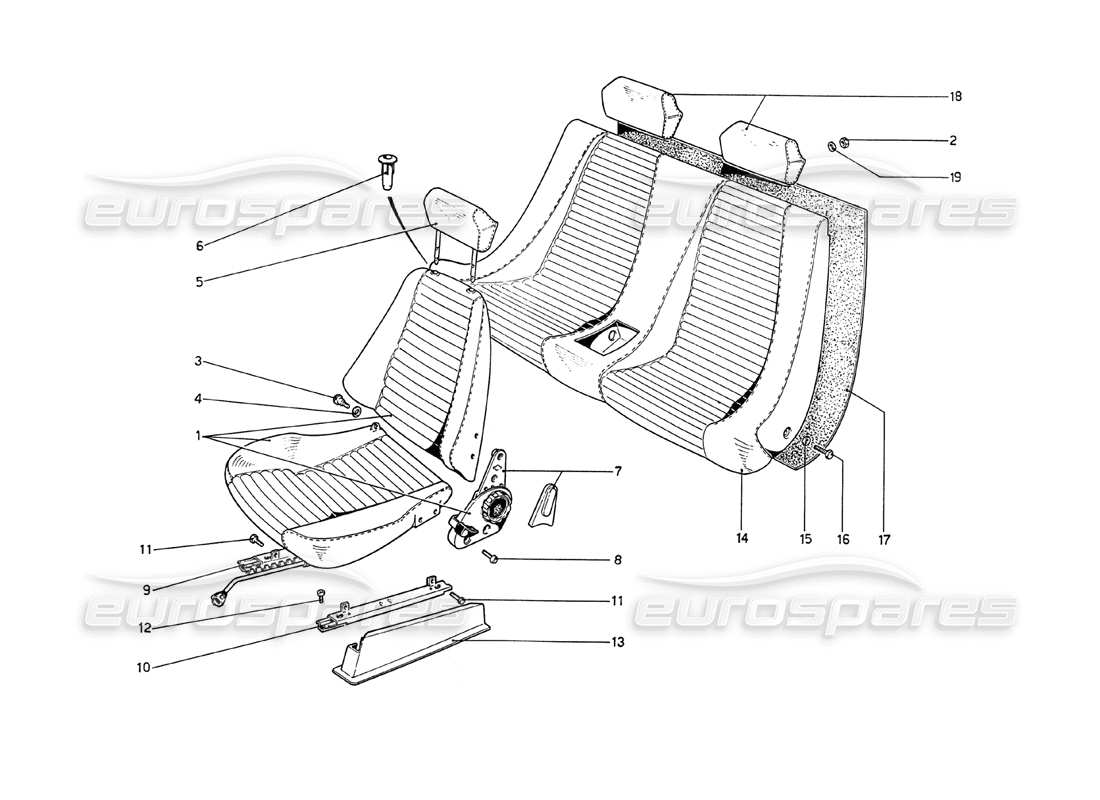 ferrari 208 gt4 dino (1975) sitzteilediagramm