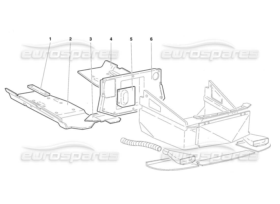 lamborghini diablo vt (1994) rahmenbodenplatten (gültig für rh d. version - april 1994) teilediagramm