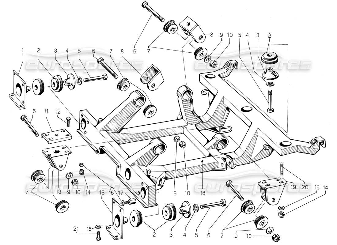 ein teilediagramm aus dem lamborghini jalpa-teilekatalog