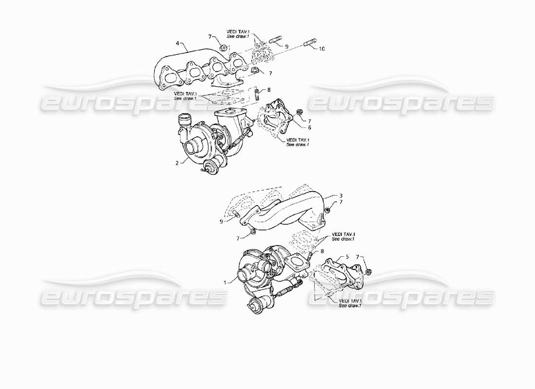 ein Teilediagramm aus dem Maserati QTP V8 (1998) Teilekatalog