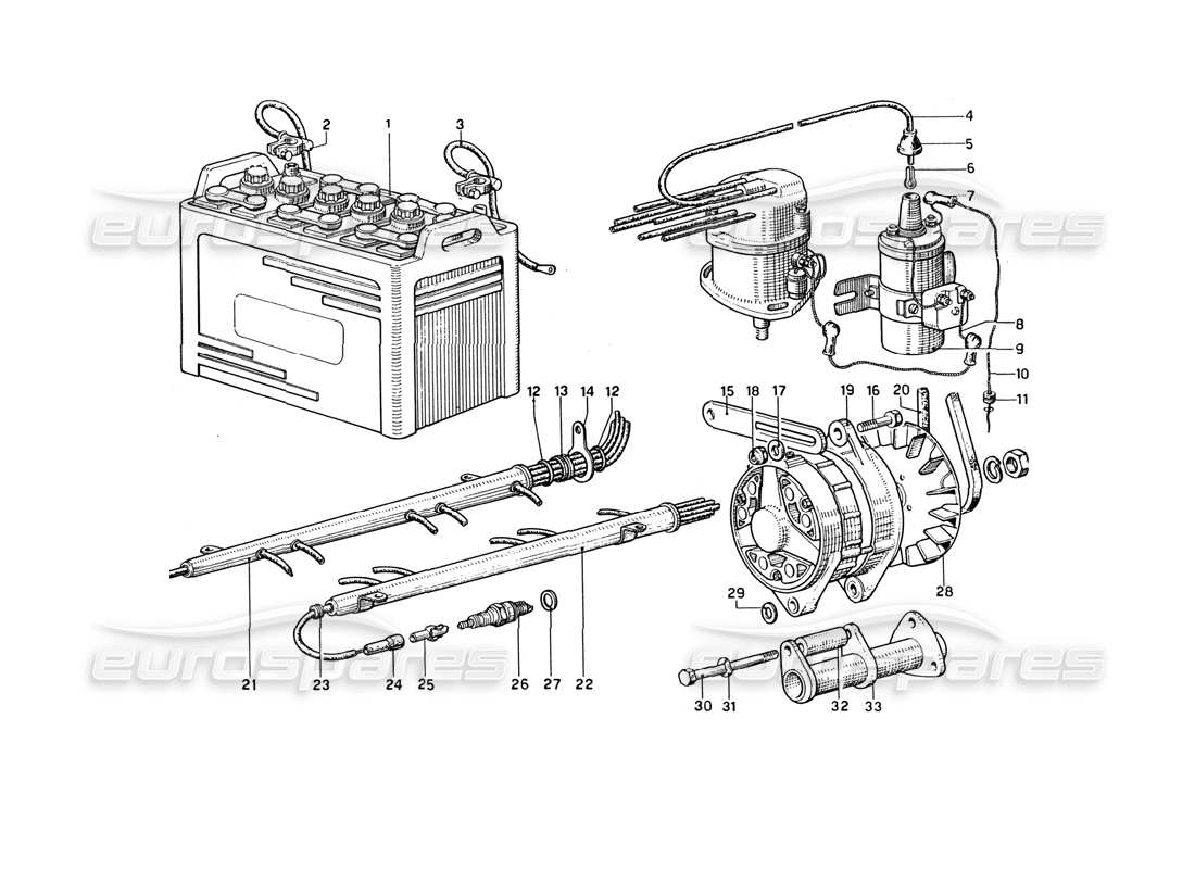 ein teilediagramm aus dem teilekatalog ferrari 275
