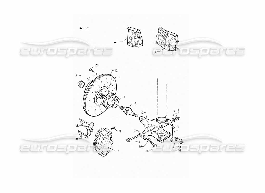 ein Teilediagramm aus dem Maserati QTP V6 (1996) Teilekatalog