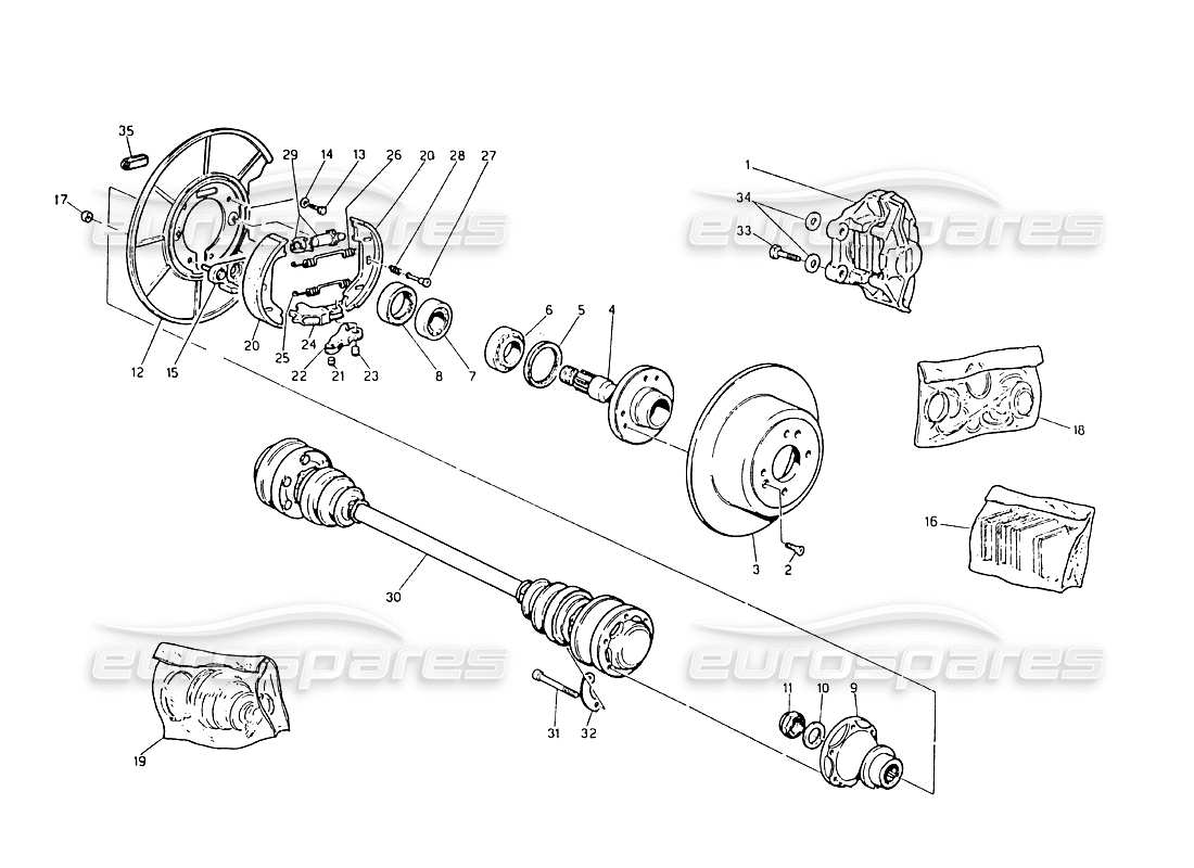 ein teilediagramm aus dem maserati biturbo (1983-1995) teilekatalog