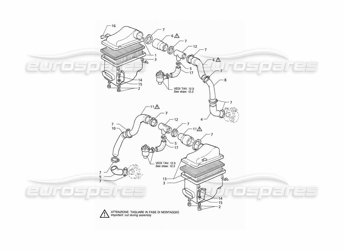 eine teilezeichnung aus dem maserati qtp v6 (1996) teilekatalog