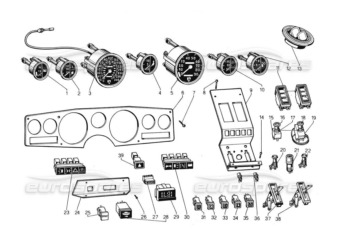 eine teilezeichnung aus dem lamborghini countach 5000 qvi (1989) teilekatalog