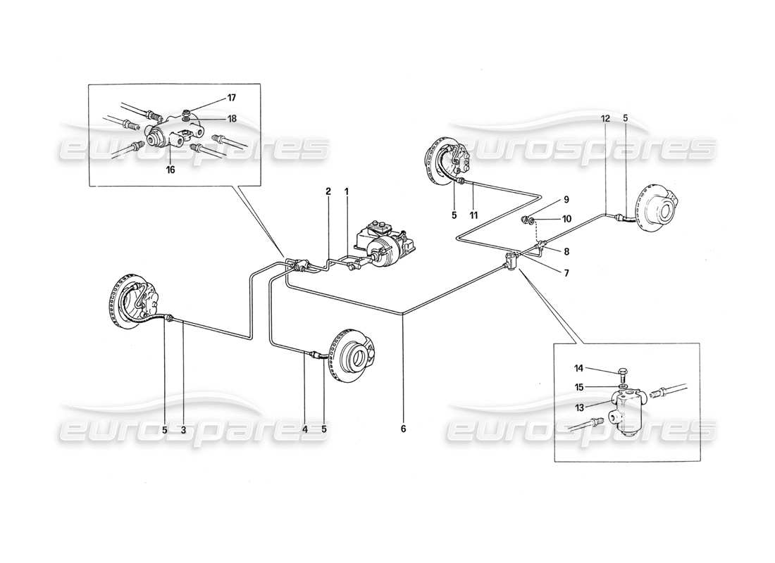 TEILEDIAGRAMME AUS DEM FERRARI 288 GTO TEILEKATALOG ANZEIGEN ein teilediagramm aus dem teilekatalog ferrari 288 gto