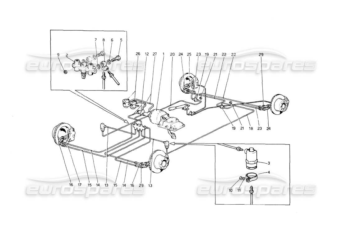 ein teilediagramm aus dem teilekatalog ferrari 512 bb