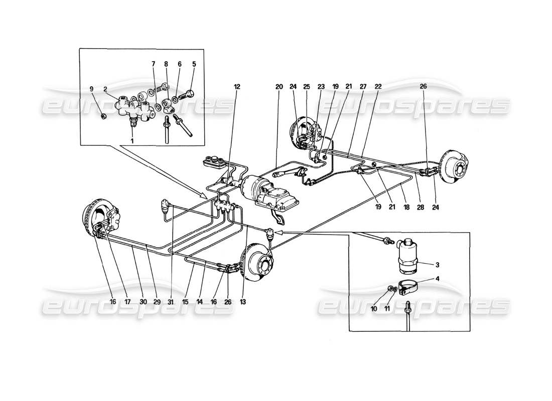 ein teilediagramm aus dem teilekatalog ferrari 512