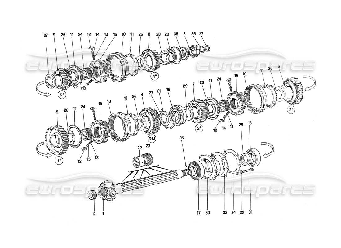 ein teilediagramm aus dem teilekatalog ferrari 288 gto