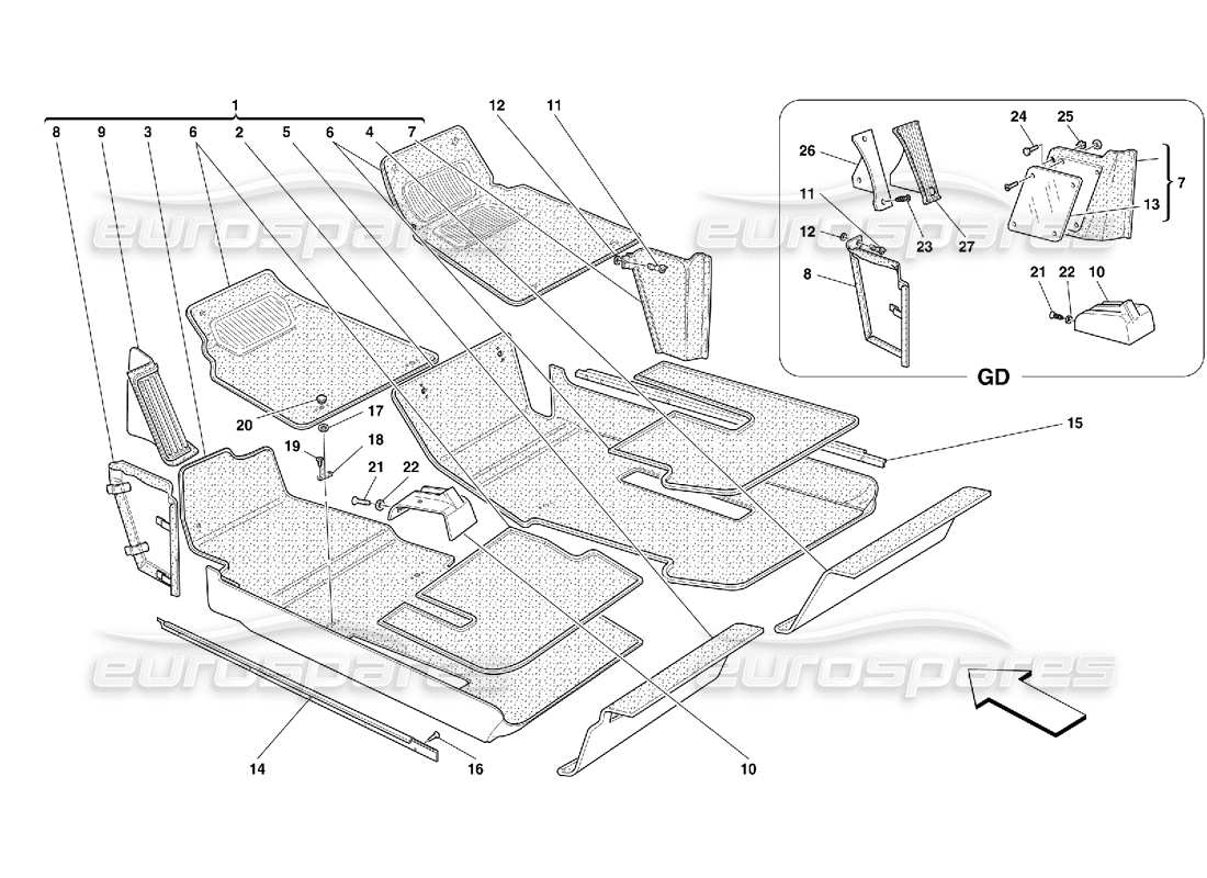 teilediagramm mit der teilenummer 62770700